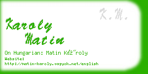 karoly matin business card